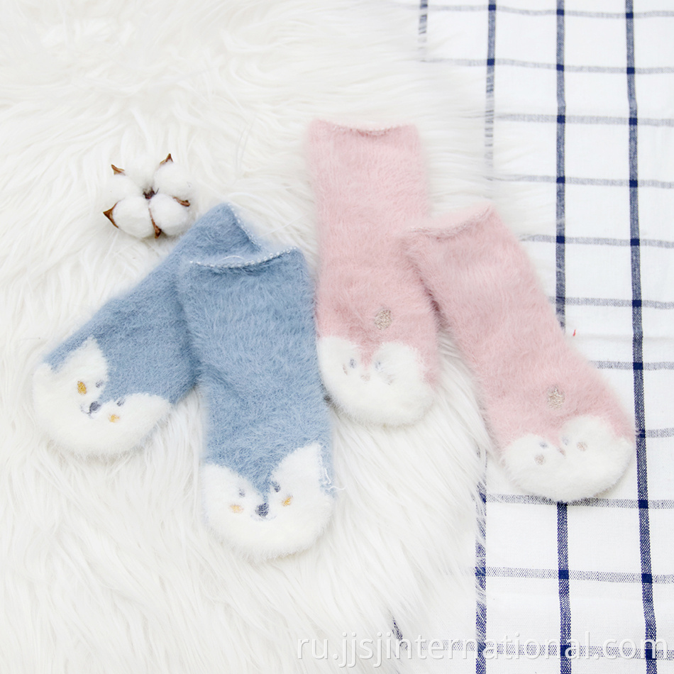 Fox Pattern Plush Children's Socks